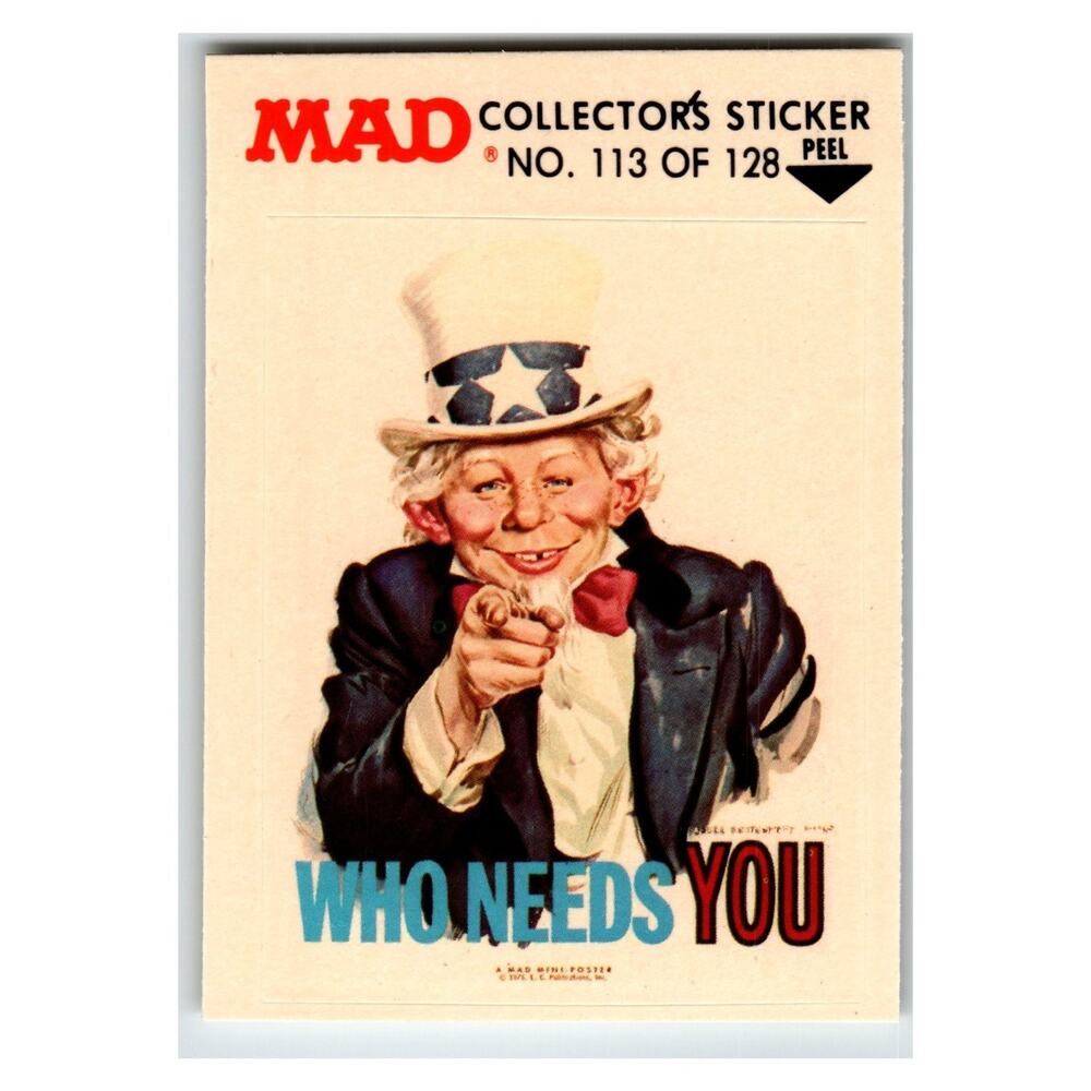MAD Uncle Sam 1983 Sticker No. 113 Fleer
